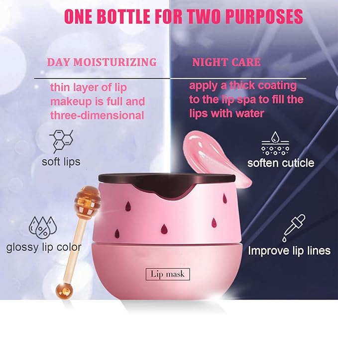 4 Pack Strawberry Lip Mask Bee Lip Balm Strawberry Pot Propolis Moisturizing Hydrating Lip Sleeping Mask Prevention Dry and Cracked Lip Scrubs Exfoliator (4-Strawberry)