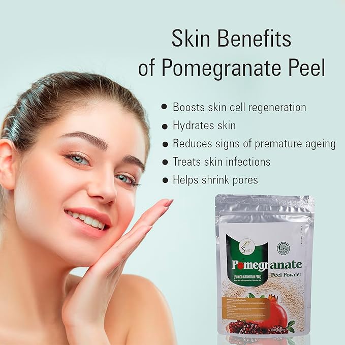 SVATV Natural Pomegranate Peel Powder | Punica Granatum | Moisturizing Face Pack | Antioxidants Vitamin-c | Skin Cell Regeneration - 227 Gram, Half Pound, 8 Ounce.