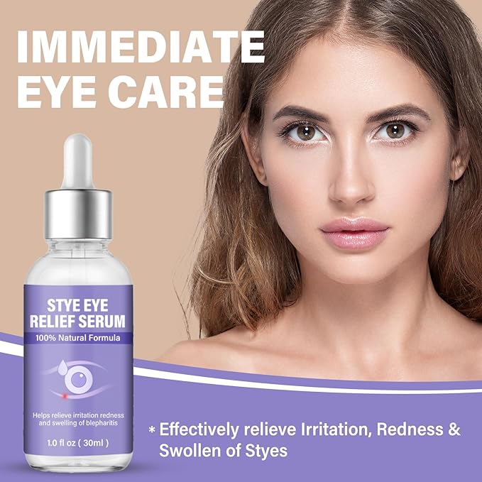 Stye Eye Treatment, Natural Stye Relief Serum, Gently Cleanses Lashes and Eyes, Chalazion and Blepharitis Treatment，Relieves Eye Irritation