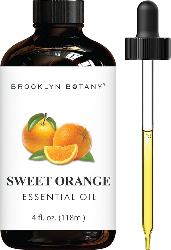 Brooklyn Botany Sweet Orange Essential Oil - Huge 4 Fl Oz - 100% Pure and Natural - Premium Grade with Dropper - for Aromatherapy and Diffuser