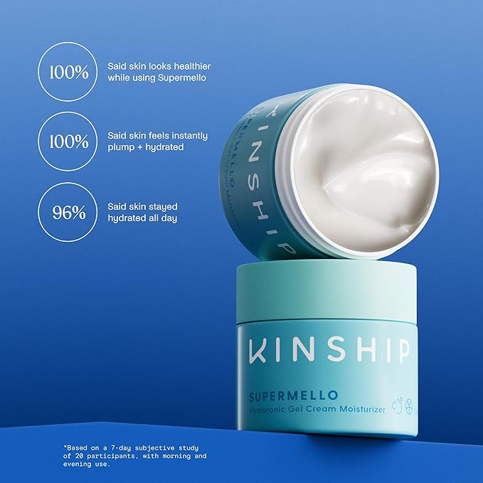 Kinship Gift Bundle - Self Reflect SPF, Supermello Moisturizer, Brightwave Vitamin C Eye Cream + Cosmetic Bag - 100% Mineral Sunscreen, Gel Cream + Hyaluronic Acid, Reduce Fine Lines + Under Eye Bags