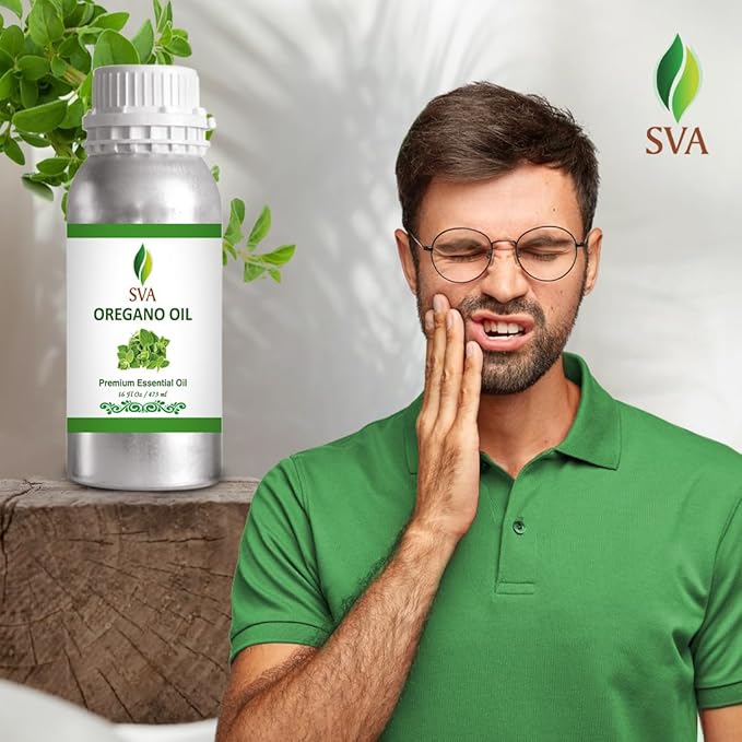 SVA Oregano Essential Oil – 16 Fl Oz – 100% Natural Oregano Oil - for Diffuser, Hair Care, Face, S-kin Care, Aromatherapy, Scalp and Body Massage, Soap and Candle Making