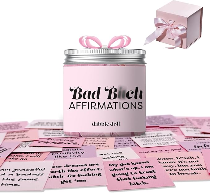 Badass Affirmations Jar, Encouragement Gift for Women, Motivation, Quote Cards, Daily Positive Self-Talk