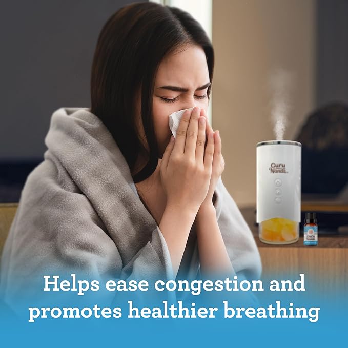 GuruNanda Breathe Easy Essential Oil - Nasal Congestion Relief with Pure Eucalyptus, Aromatherapy Blend for Healthy Breathing (15 ml)