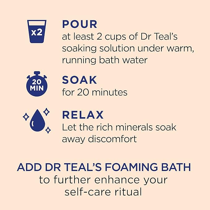 Dr Teal's Salt Soak with Pure Epsom Salt, Glow & Radiance with Vitamin C & Citrus Essential Oils, 3 lbs