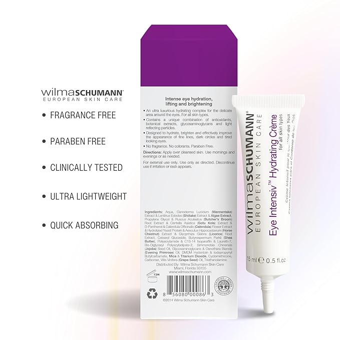 Eye Intensiv Hydrating Cream for Eyes, Eye Cream for Wrinkles, 0.5 oz