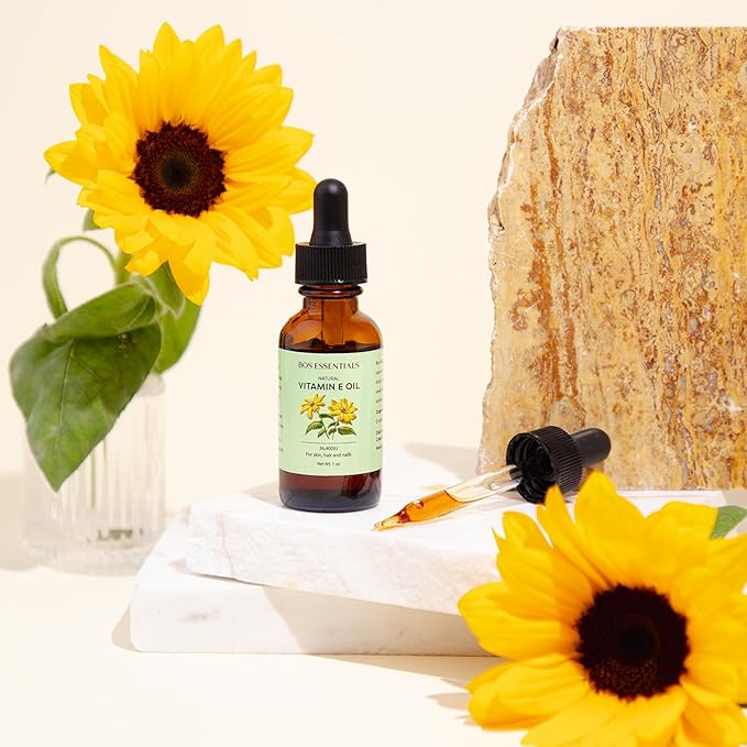 Natural Vitamin E Oil (>90% D-Alpha Tocopherol) | Pure & Undiluted Oil | Diminishes The Appearance of Scars, Wrinkles, & Other Skin Abnormalities | Non-GMO