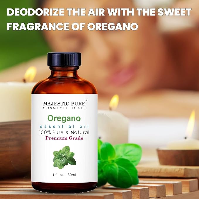 MAJESTIC PURE Oregano Essential Oil | 100% Pure and Natural Oregano Oil | Premium Grade Essential Oils for Hair Care, Home Diffusers, Skin, Aromatherapy, Massage and Humidifiers | 1 Fl Oz