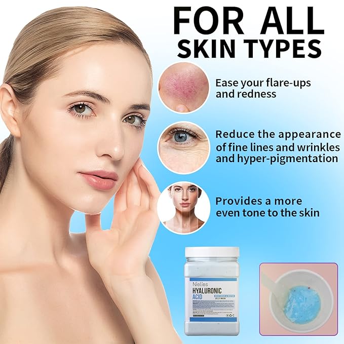 24K Gold & Hyaluronic Acid Jelly Mask, Facial Skin Care- Collagen Peel-Off Jelly Mask Set, For Facials, Face Mask For Instant Hydration, Vegan Peel Off Face Mask, For Hydration