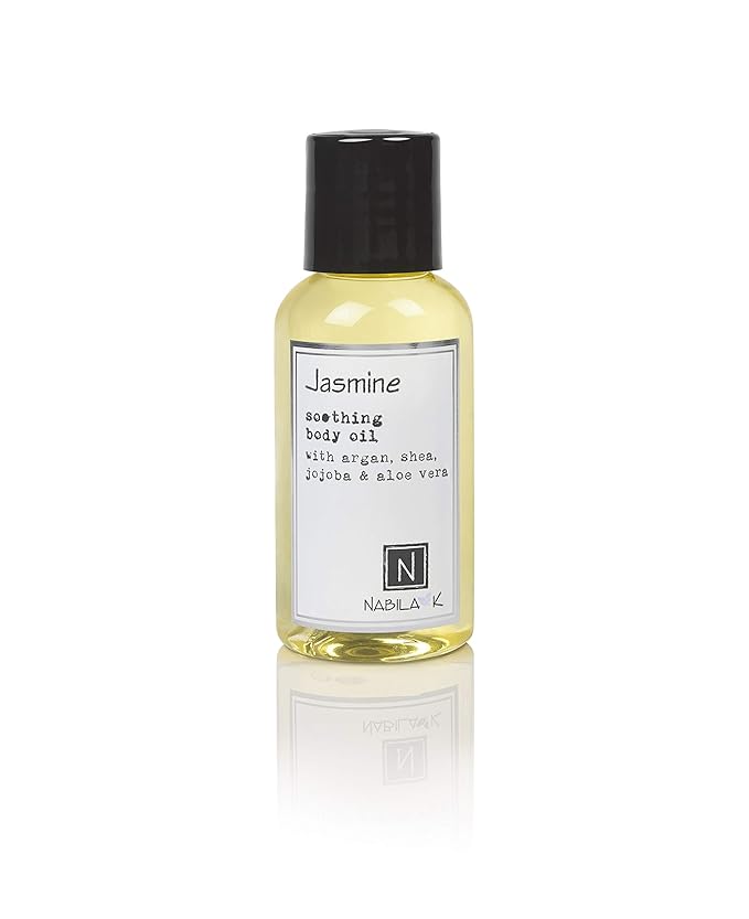 Jasmine Body Oil, Travel Size 2.4 oz Moisturize & Nourish with Argan & Coconut Oil - Vitamin C Enriched - Naturally Derived, Vegan-Friendly