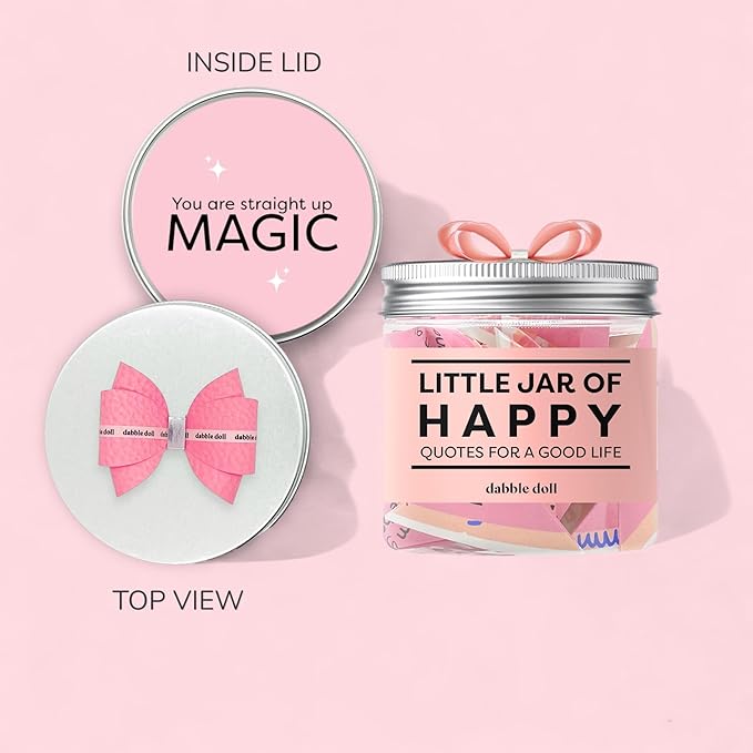 Happy Jar Uplifting Quotes Happiness Messages Motivational Uplifting Gifts with Gift Box (Classic)