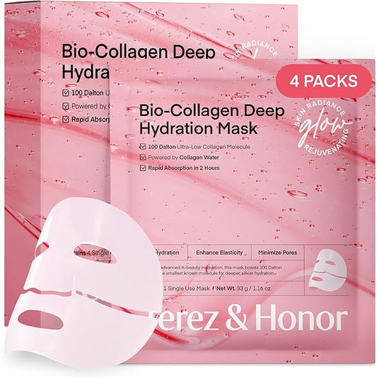 Korean Overnight Collagen Face Mask: Glass Glow Face Mask for Deep Moisturizing, Firming, Glowing – Smallest Molecular Bio Collagen Sleeping Sheet Mask for Glass Glow, Gentle on Sensitive Skin