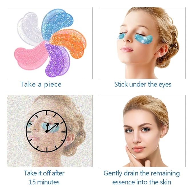 Under Eye Patches for Puffy eyes, 10Pairs eye gel pads for Dark Circles and Puffiness, hydrating Eye Mask for Wrinkles Anti Aging Eye Bags Moisturizing, Natural vitamin C undereye Care Gifts for Women