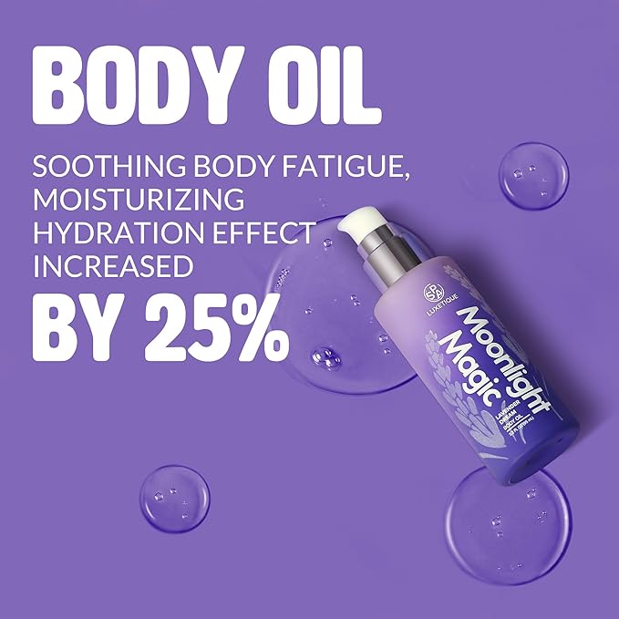 Spa Luxetique 3 Pcs Bath and Body Gift Set for Women - Bubble Bath, Body Scrub, Oil - Travel Home Spa Kit - Birthday Gifts (Lavender)