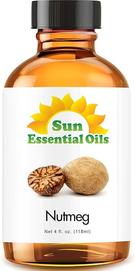 Sun Essential Oils Nutmeg Essential Oil 4oz for Aromatherapy