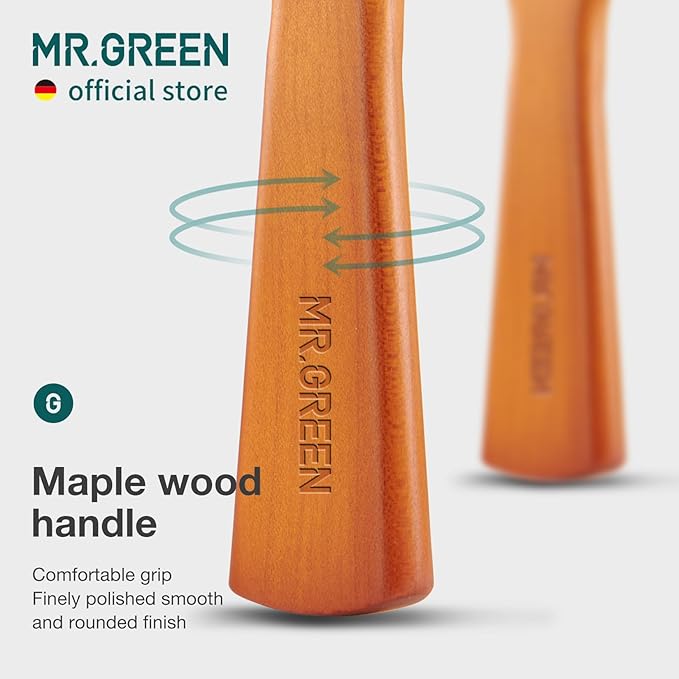 MR.GREEN Hair Brush Natural Maple Wide Board Massage Scalp Comb Air Cushion Anti-Static Detangle Brush For Curly Long Hair Both Women Men (Large)