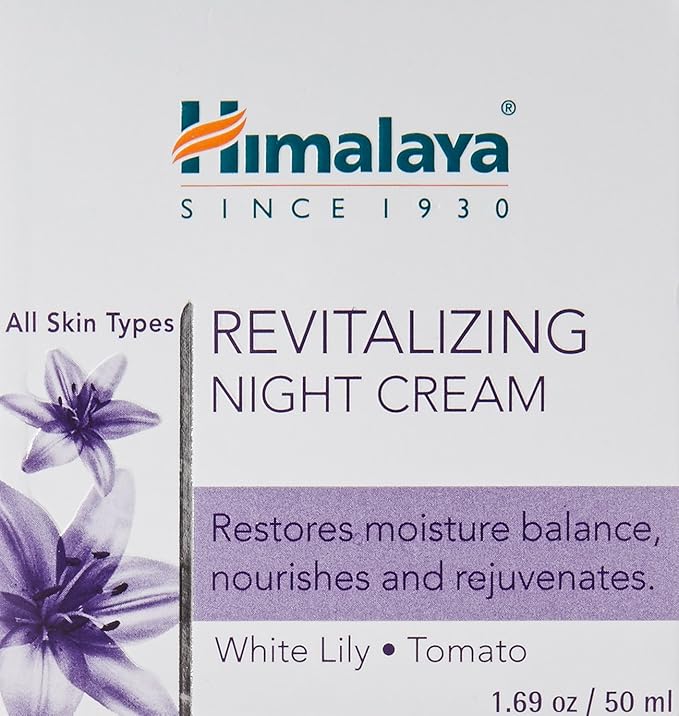 Himalaya Revitalizing Night Cream for Damaged and Aging Skin, Daily Deep Moisturizing Overnight Repair Treatment, For All Skin Types, 1.69 Oz (50Ml)