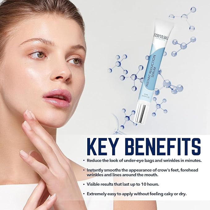 Rapid Reduction Eye Serum - Visibly Reduces Under-Eye Bags, Wrinkles, Dark Circles, Fine Lines & Crow's Feet Instantly, Anti Aging Wrinkle Remover for Face-10ML