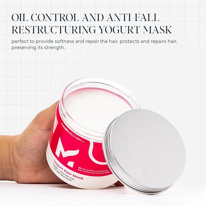 Maka Capillary Health Yogurt Hair Mask Oil Control, Sulfate, and Salt-Free Hair Growth Organic, 12 Fl Oz