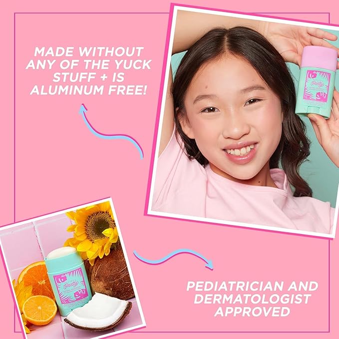 Petite ’N Pretty Sporty Set for Kids, Teens and Tweens - Skin Care Kit of Cleanser,Moisturizer, 50 pcs of Oil Blotting Sheets, and Natural Deodorant - Travel Essentials for Fresh & Glowing Skin