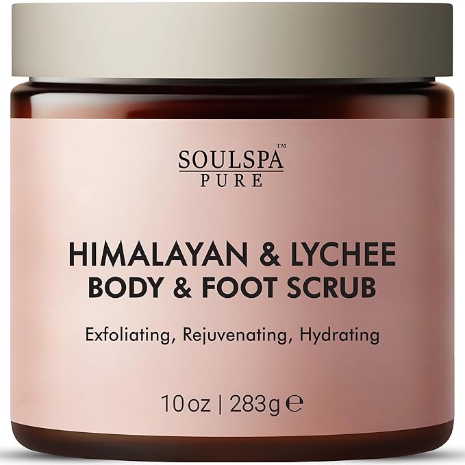 Himalayan Foot & Body Scrub - Luxurious Himalayan Pink Salt Scrub & Mineral Rich Exfoliating Body Scrub for Refreshed and Radiant Skin, 10 oz