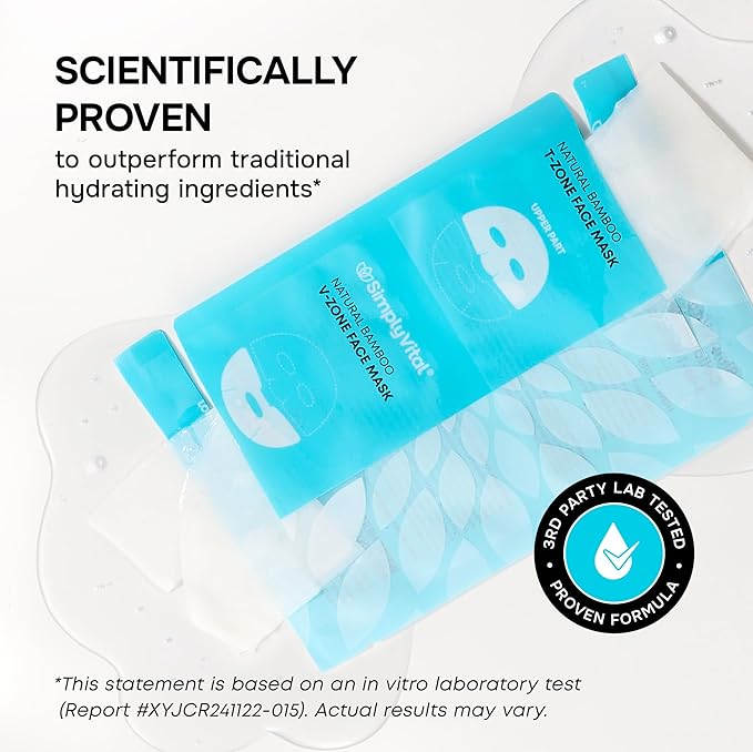 SimplyVital Collagen Face Mask with Retinol & Hyaluronic Acid - Bamboo Sheet Mask for Tightening & Lifting, Hydration & Elasticity, Anti-Aging Facial Lift Mask Skin Care, Mascarillas Faciales - 7 Pack