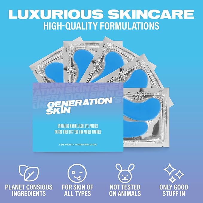 20 Pair Value Bundle featuring 10 x Marine Algae and 10 x Hyaluronic Acid Under Eye patches for Dark Circles and Puffiness