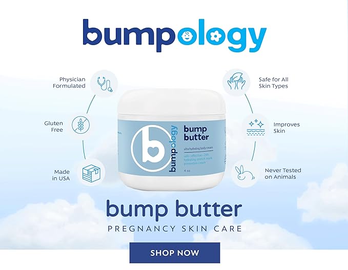 Bumpology Bump Butter Stretch Mark Moisturize Cream | 2-in-1 Powerful Butters + Oils | Physician Formulated | Hydrating Body Lotion | Pregnancy Safe | Made in USA