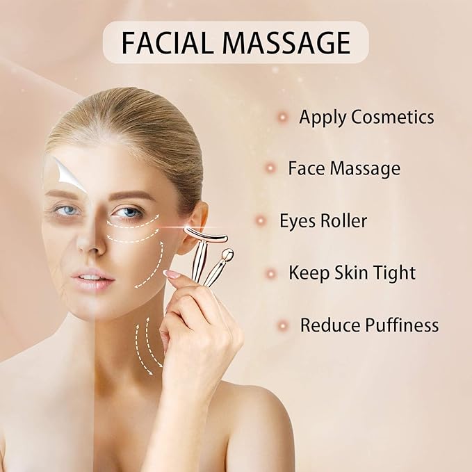 6Pcs Metal Eye and Face Cream Applicator Stick Cosmetics Spoon Spatula, Massager Tool for Facial Massage, Reduce Puffiness (Gold)