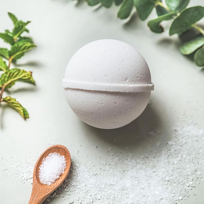 Breathe Bath Bomb, 8 OZ - Large, Handmade with Natural Ingredients, Mineral-Rich Himalayan Salt, Cruelty-Free, Made with Pure Therapeutic Grade Essential Oils