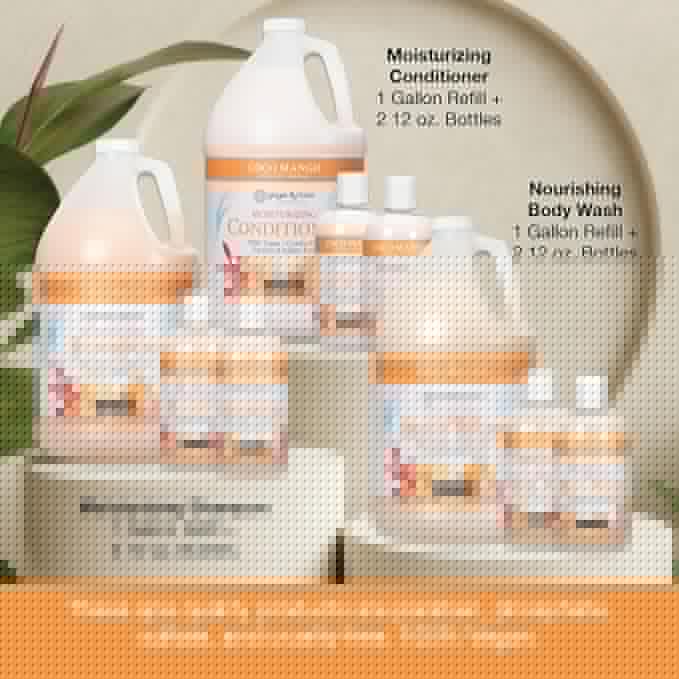 Ginger Lily Farms Botanicals Hospitality Kit, Coco Mango, 9-Pc Set Includes Shampoo, Conditioner & Body Wash, 100% Vegan & Cruelty-Free, Coconut Mango Scent