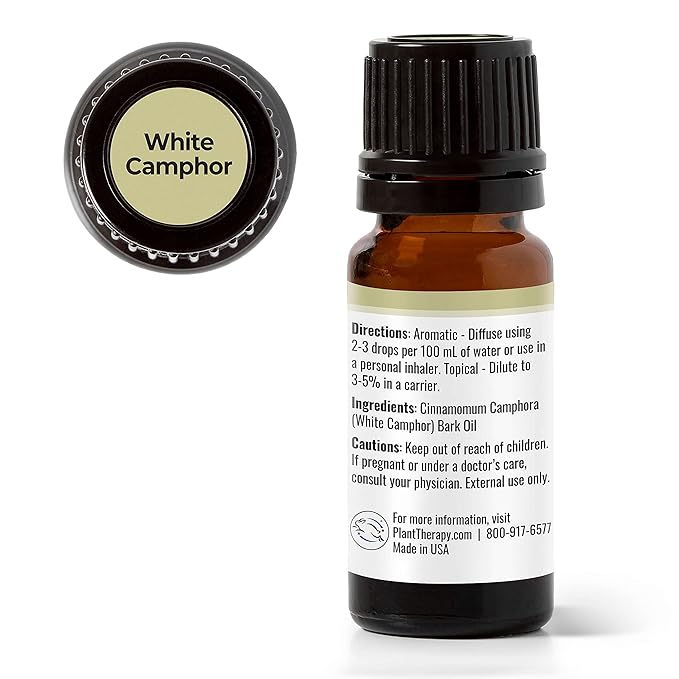 Plant Therapy White Camphor Essential Oil 10 mL (1/3 oz) 100% Pure, Undiluted, Therapeutic Grade