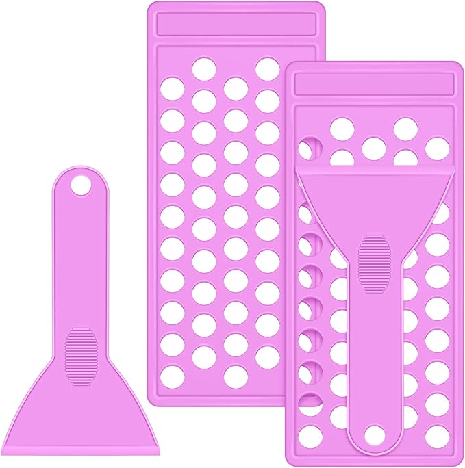 2 Sets Lip Balm Filling Tray and Spatula Set Portable Lipstick Holder Containers Lip Gloss Making Kit Capsule Lipstick Filler (Purple)