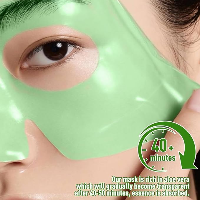 Aloe Vera Hydrogel Face Masks Skin Care 4 Pack, Deep Hydrating Overnight Facial Mask,Hydro Jelly masks for Facials Professional,Moisturizing Night Wrapping Gel Mask Sheet for Women Skin Care