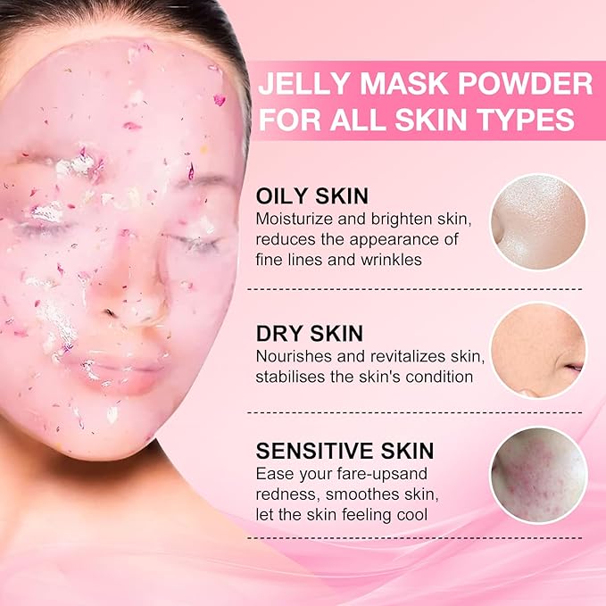 Jelly Mask for Facials Professional, Hydrating & Moisturizing Peel-Off Natural Gel Face Mask SkinCare, Professional Spa Use Jelly Face Masks, Deep Hydration & Glow 23 Fl Oz (Bulgarian Rose)
