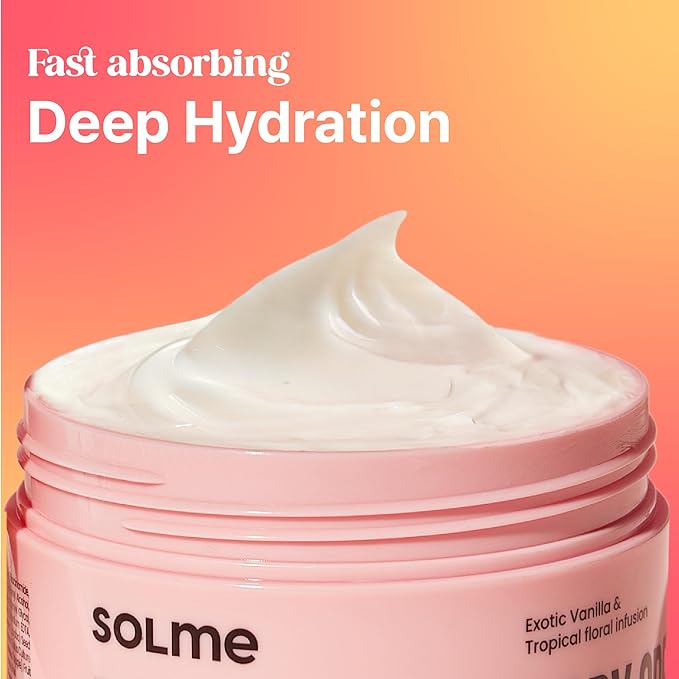 Bouncy Bliss Body Cream Creamy Velvet Vanilla & Sun-Kissed Peach, Deep Hydration for Smooth & Radiant with Coconut & Jojoba Oil, Collagen & Avocado Extract, K-BEAUTY, 6.76 fl. oz.