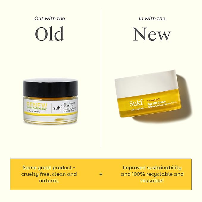 Suki Skincare Eye Lift Renewal Cream - Day - With Resveratrol, Caffeine, & Vitamin C - Helps Firm, Brighten, & Nourish Delicate Under-Eye Skin - 15 ml