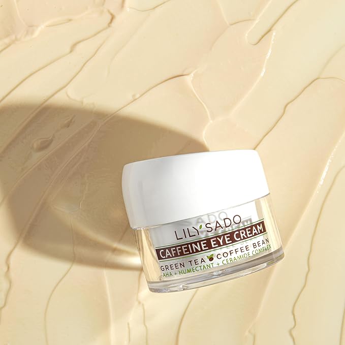 LILY SADO TEA+C™ Coffee & Matcha Caffeine EYE CREAM - Anti-aging Vegan Natural Eye Repair Moisturizer Lotion w Arabica Coffee Beans + Green Tea - Prevents Undereye Wrinkles, Puffiness, Dark Circles
