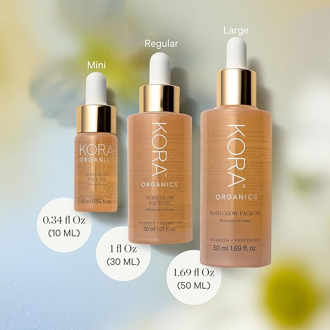 KORA Organics Noni Glow Hydrating Face Oil with Rosehip, Gua Sha Oil, Certified Organic, Cruelty Free, 1.01 fl oz - Beauty Products for Women