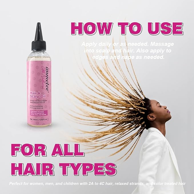 immetee Scalp hair oil, scalp treatment for dry itchy scalp, Scalp Care Anti-Itch for Natural and Curly Hair, 190Ml/6.42Fl Oz