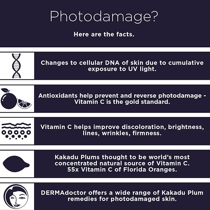 DERMAdoctor Kakadu C Dermatologist Formulated Vitamin C Face Creme, Moisturizing Cream for Dry Dull Skin - 1 oz