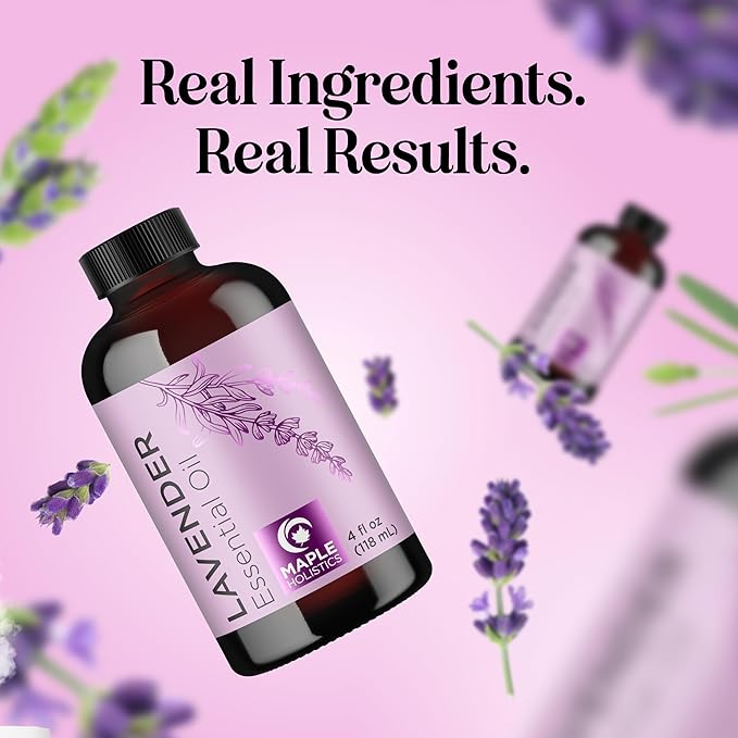 Pure Lavender Essential Oil 4oz - Relaxing Lavender Oil Essential Oil for Diffuser Aromatherapy Sleep and Mood - Pure Lavender Oil for Hair Skin and Nails Plus Calming Aromatherapy Oil for Diffuser