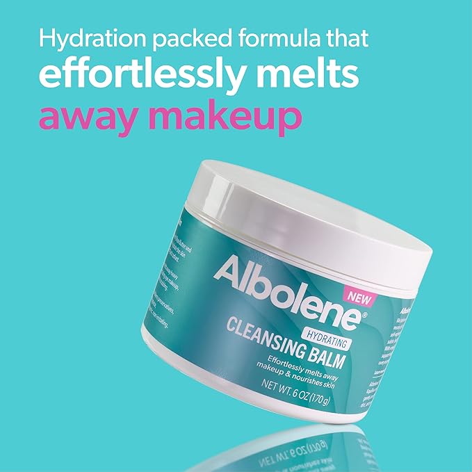 Albolene Cleansing Balm, Hydrating Makeup Remover and Face Wash with Shea Butter and Jojoba Oil, 6 fl oz, Packaging May Vary (Pack of 2)
