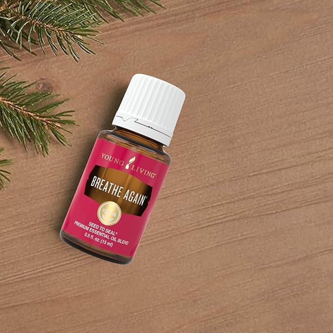Breathe Again 15mL by Young Living Premium Essential Oil Blend - Cooling Sensation - Refreshing and Rejuvenating Aroma - Soothing and Comforting Aroma