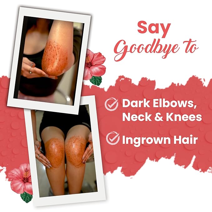 WildOak Aloevera, Sandalwood, Hibiscus Body Scrub | Lightens Dark Area Like Neck & Elbows | Smoothen Bumpy Legs & Hands | Remove Dead Skin | Enriched with Pearl Paste, Orange Peel, Rose | 100gm