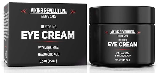 Viking Revolution Men's Eye Cream - Natural Anti-Aging, Dark Circle Treatment, Reduces Puffiness & Crowsfeet - 6ml