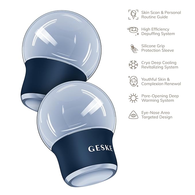 SmartAppGuided™ Cool & Warm Face & Body Massager | 7 in 1 | Multifunctional Massager | Face & Body | Battery-free Cooling & Warming | Firms, Relaxes & De-Puffs Skin | Globular Design