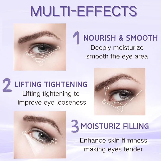 Eye Cream for Dark Circles and Puffiness - Retinol Eye Cream Anti Aging -Ey e Bags Treatment for Women - Caviar Eye Se rum for Wrinkles - Moisturizing under Eye Cream -Ey e Serum with 360°Massage Ball