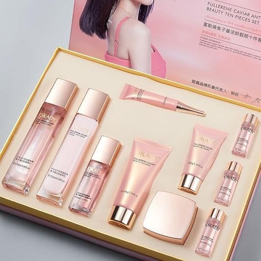 Anti Aging Skin Care Set For Women Moisturizing Rejuvationg Skin Care For Women Daily Skin Care Routine （10 Pieces）