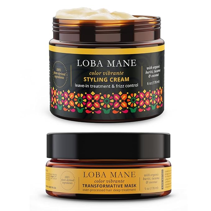 Curl Defining Cream and Deep Conditioning Hair Mask - Frizz Control Hair Care - Damaged Hair Repair - Dry Hair Treatment - All Natural Curly Hair Products